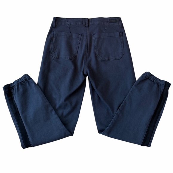 NWT PAIGE Size 28 Mayslie Navy Blue Ankle Crop Midrise Side Stripe Jogger Pants - Picture 6 of 16